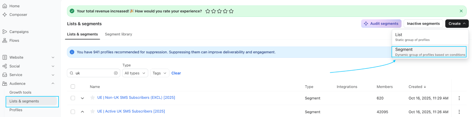 image8 1 How to Use SMS Segmentation in Klaviyo