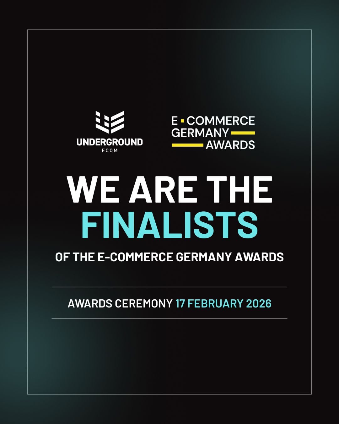 Underground Ecom announced as a finalist in the E-Commerce Germany Awards 2026.